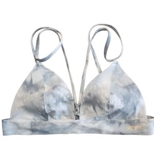 *PINK* VICTORIA'S SECRET BONDED BRALETTE. GRAY/WHITE. SIZE: LARGE